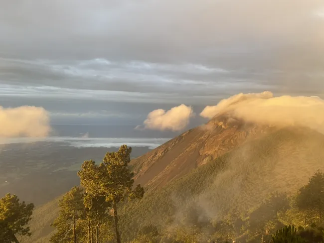 Fuego on sunrise. The clouds cleared quickly