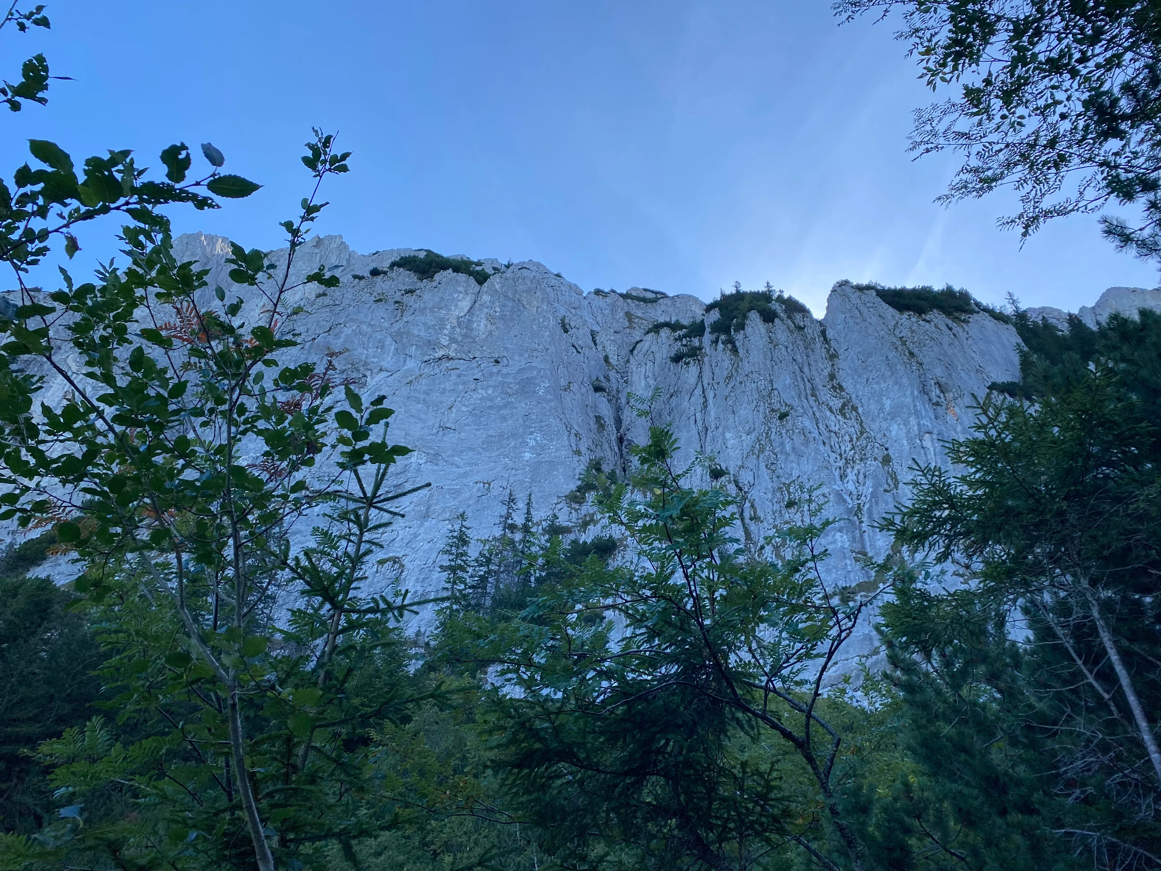 Exposed limestone edge. How the hell am I going to climb it?