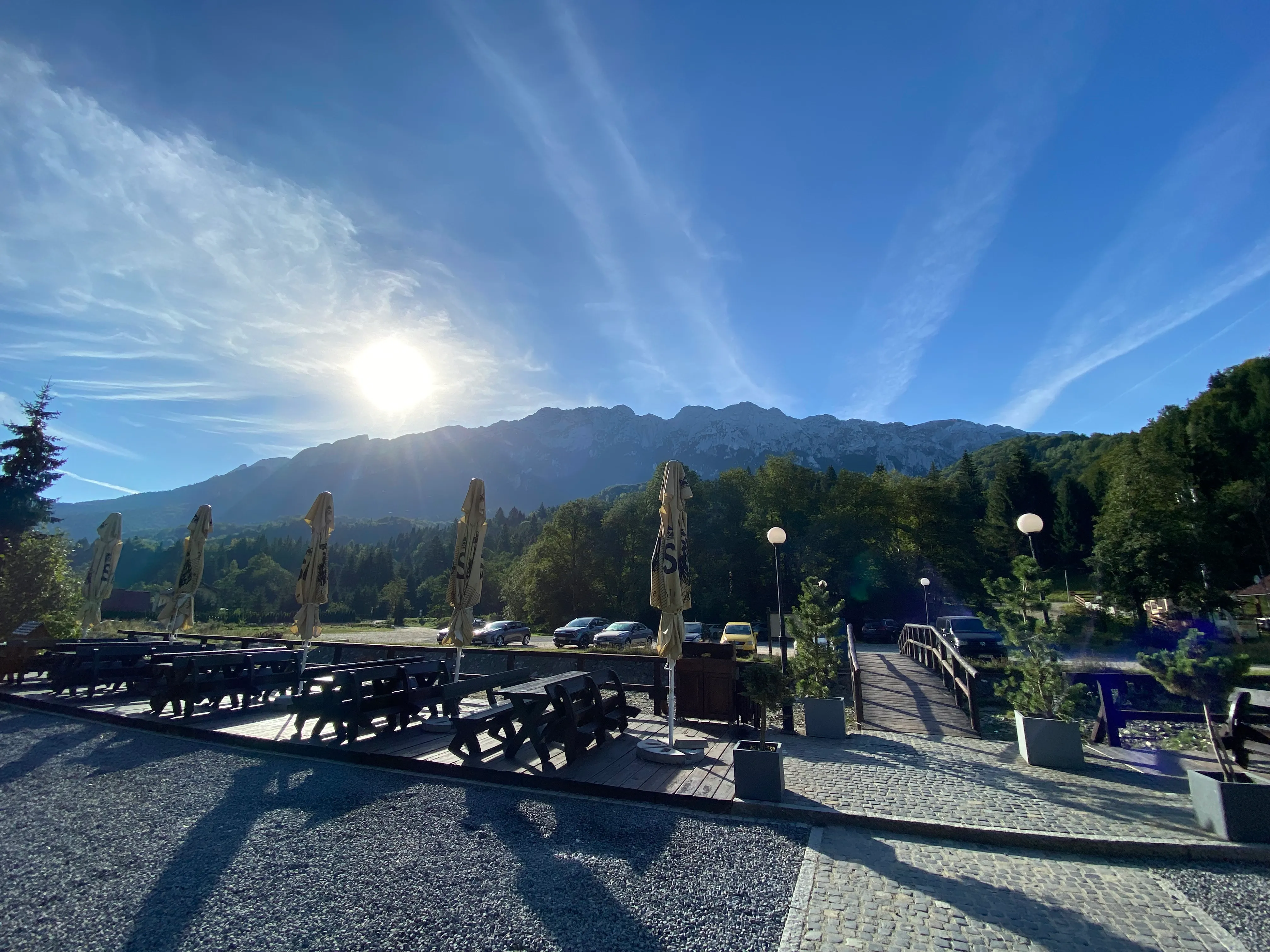 View of Piatra Craiului Mountains from Cabana Paliul Foii