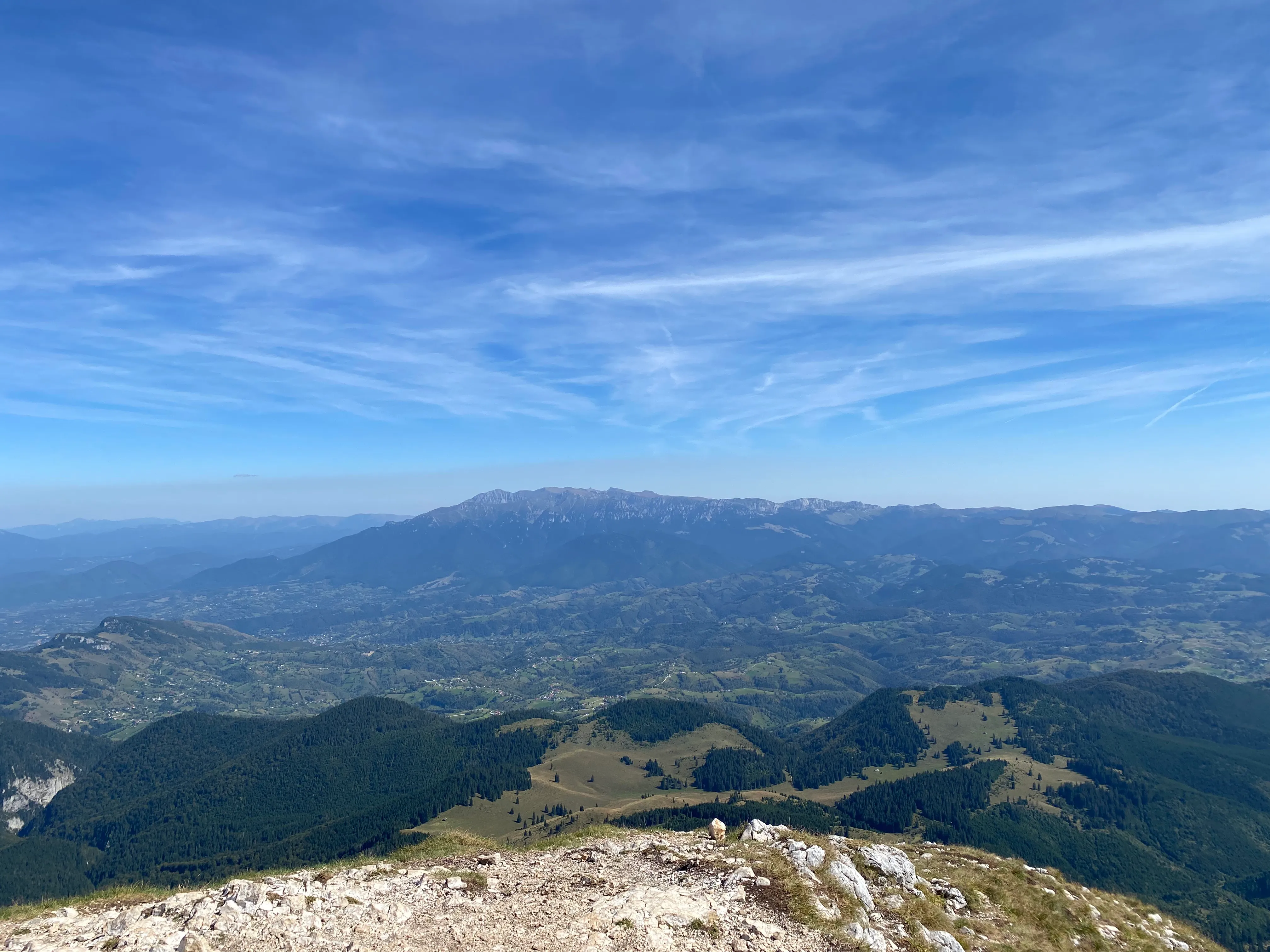 View from the peak towards Bucegi Mountains